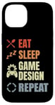 Coque pour iPhone 14 Eat Sleep Game Design Repeat Video Game Producer