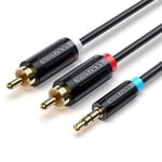 vention bclbg 1.5 m 2 rca a brancher 3.5 mm cable