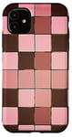 Coque pour iPhone 11 Rose Pop Art Carreaux Marron Design Classique