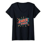 Womens The Classic Knock Knock Game Begins Costume V-Neck T-Shirt