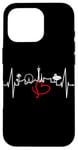 Coque pour iPhone 16 Pro Las Vegas silhouette battement coeur Nevada Sin City USA