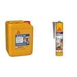 Sika Sikagard 240 Protecteur Tout en 1, Protection hydrofuge façade, mur, toiture et sol, 5L & lex PRO 11 FC Purform Gris béton, Mastic polyuréthane PU tout en 1, mastic multi-matériaux