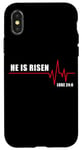 Coque pour iPhone X/XS He is Risen – Jesus Heartbeat Pulse Christian Faith EKG