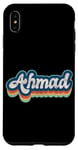 Coque pour iPhone XS Max Ahmad Prénom Garçon Style Vintage Années 70 80 Personnalisé