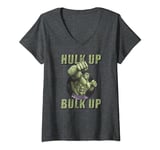 Marvel The Incredible Hulk Tough Hulk Up Bulk Up Badge T-Shirt avec Col en V