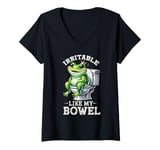 Womens funny frog meme Irritable like my bowel tummy ache survivor V-Neck T-Shirt