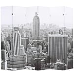 Foldbar rumdeler 228 x 170 cm New York by Day sort og hvid