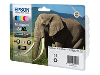 Epson 24Xl Multipack - 6-Pack - Xl - Svart, Gul, Cyan, Magenta, Ljus Magenta, Ljus Cyan - Original - Blister - Bläckpatron - För Expression Photo Xp-55, 750, 760, 850, 860, 950, 960  Expression Premium Xp-750, 850