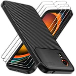 ivoler Coque pour Samsung Galaxy Xcover 7 avec 3 Pièces Verre Trempé, [Protection Antichoc Militaire] Étui de Protection Mince Souple TPU Silicone Anti-Rayures Dos Bumper Housse, Noir