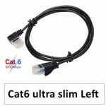 1m Left CY  Câble Ethernet ultra fin Cat6 UTP LAN, cordon raccordement, avec 2 connecteurs RJ45, routeur d'ordinateur, boîte télévision Nipseyteko