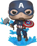 Funko 45137 POP Marvel Endgame- Captain America wBrokenShield  Mjolnir Avengers