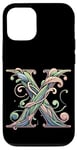 Coque pour iPhone 15 Lettre initiale du nom de l'alphabet X dans le style art nouveau