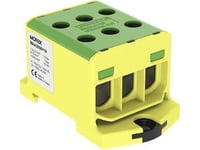 Simet Threaded Rail Connector Al/Cu/1.5 - 50 Mm2/Ts 35/1 Track, 6 Holes Terminal Blocks - (Otl50-3) M Yellow-Green Maa3050y10