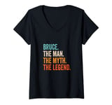 Womens Bruce The Man The Myth The Legend First Name Bruce V-Neck T-Shirt