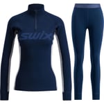 Swix RaceX Merino, women, Dark Navy/Light Grey Melange