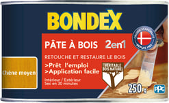 Bondex Pâte à bois 2 en 1 - Chêne moyen 250 g