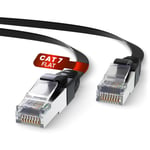 Plat Câble Ethernet 15m, Reseau LAN Cable Ethernet Cat 7 Haut Debit Pour une Connexion Internet Rapide & Fiable | Cable Ethernet, Cat7 Câble RJ45 SFTP 10 Gbps (15 Mètres, Noir).[G2564]