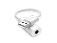 Usb Adapter Ugreen Audio Adapter Ugreen Us206, Usb To Mini Jack 3.5Mm Aux (White)