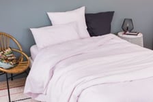 Drap housse en coton Lavé (90x190 cm - Rose Clair)