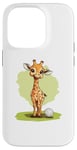 Coque pour iPhone 14 Pro Jolie balle de golf girafe pour un moment ludique