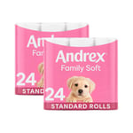 Andrex Toilet Rolls x48 Gentle Clean Fragrance-Free 2 Ply Toilet Paper