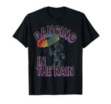 A Happy Robot Holding A Rainbow Umbrella Graphic Tee T-Shirt