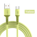 Câble Micro USB 3A en Silicone Souple Liquide de Charge Rapide,Accessoire pour Téléphone Portable Samsung Dock Xiaomi Huawei Android - Type YELLOW-2m