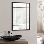 [en.casa] - Miroir mural Colobraro rectangulaire 90 x 60 cm noir mat