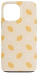 Coque pour iPhone 13 Pro Max Couleur neutre pastel, jaune, été, motif citron