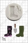 Silicone mould Wellington boot & Trowel | Food Use FPC Sugarcraft FREE UK shippi