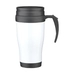 eBuyGB Handle & Screw Lid Insulated 400ml Travel Mug, Double-Walled Plastic Thermos Coffee Cup, 400 Grams