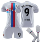 Lewandowski #9 22-23 Ny säsong fotboll T-shirts Jersey Set - Perfet 2223 Barcelona Second Away M