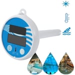 Thermomètre Piscine ,Thermomètre Numérique à énergie Solaire, Étang Sans Fil Piscine Flottante LCD, Thermomètre Flottant