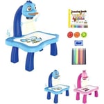 blue -Enfants Projecteur Led Intelligent Peinture Art Table à Dessin Bureau Jouet Pour enfants Enfants Apprentissage Précoce Jouet