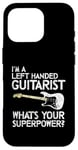 Coque pour iPhone 16 Pro Guitariste gaucher pour gaucher et joueur de guitare Shredder Rock Band