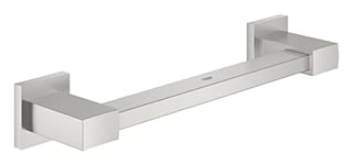 GROHE Start Cube Grip Bar – Bathroom Wall Mounted Bathtub or Shower Support Safety Handle (Metal Material, Concealed Fastening, Including Screws and Dowels), Size 354 mm, Stainless Steel, 41094DC0