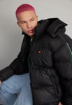 Ellesse Puffer Padded Jacket Black Logo Retro Apiani Medium Ski Winter 