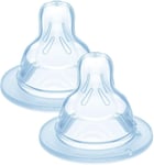 MAM Teats Size 2, Suitable for 2+ Months, Medium Flow 2 Count (Pack of 1)