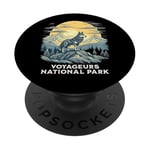 Voyageurs National Park Grey Wolf Wildlife PopSockets PopGrip Adhésif