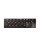 CHERRY KC 6000 SLIM, Ultra-Flat Design Keyboard, EU Layout (QWERTY), Wired (USB-A Connection), Quiet, Durable Key Labelling, Black