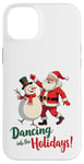 Coque pour iPhone 14 Plus Dancing into the Holidays Père Noël Bonhomme de neige Cadeau Homme Femme