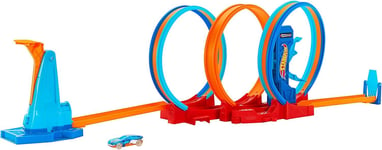 Hot Wheels Ultra Hots Triple Loop Track Playset With 3 Loops & 1 1:64 Scale Car