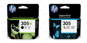 HP 305XL Black & 305 Colour Ink Cartridge For HP DeskJet 2722e Printer