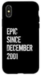 Coque pour iPhone X/XS 23e anniversaire homme femme épique né décembre 2001