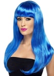 Womens Long Blue Babelicious Wig