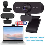 USB HD 1080P Webcam with Microphone Autofocus Computer Camera for PC Laptop UK