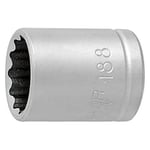 UNIOR 616876 - Llave de vaso 1/4" 12 caras 3/8" serie 188/2