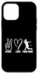 Coque pour iPhone 12 mini Peace Love Joueur de ping-pong amusant