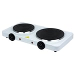 Colorado Double Hot Plate | 2500W White Electric Stove | Stainless Steel