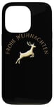 iPhone 13 Pro Gold German Merry Christmas Frohe Weihnachten Reindeer Case